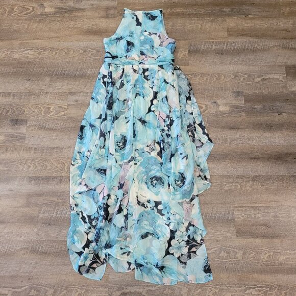 LAURA | Petites Halter Neck Long Floral Formal Dress | Sz. 8 - Picture 8 of 12
